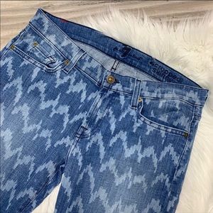 7 For All Mankind Ikat Print Cropped Skinny Jeans